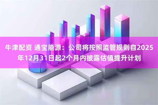 牛津配资 通宝能源：公司将按照监管规则自2025年12月31日起2个月内披露估值提升计划