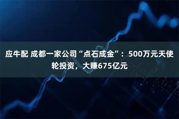 应牛配 成都一家公司“点石成金”：500万元天使轮投资，大赚675亿元