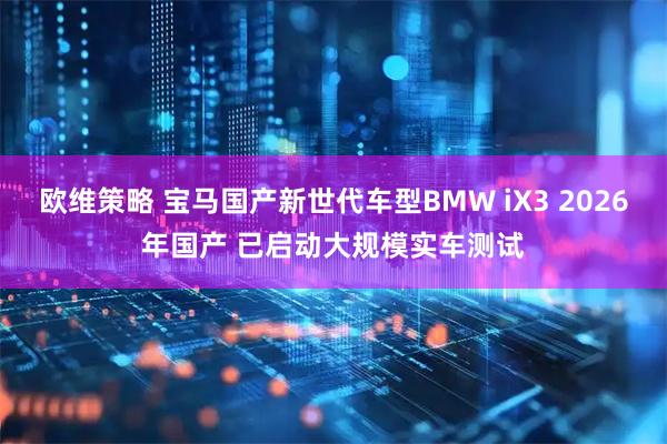 欧维策略 宝马国产新世代车型BMW iX3 2026年国产 已启动大规模实车测试